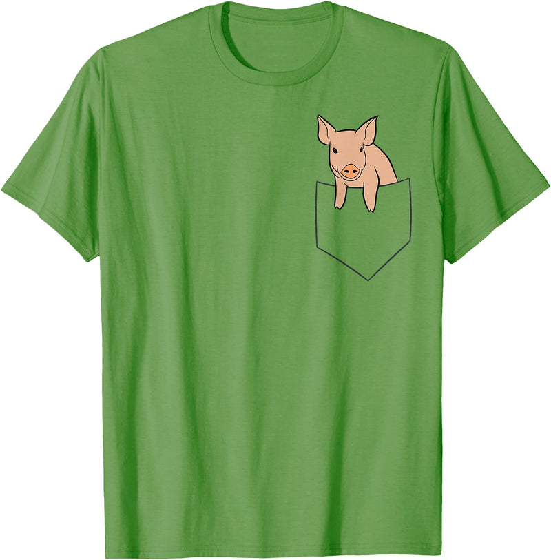 Funny Pig Farmer Gifts Funny Pig in Bag Farm Pig T-Shirt - Grass Green