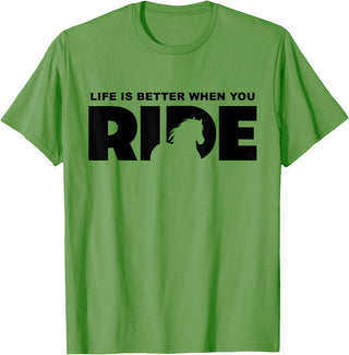 BASBO Horse Riding T-Shirt - Grass Green