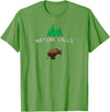 Deer Hunt Shirts Nature Calls with a pooping bear, funny elk hunting fishing T-Shirt - Grass Green