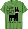 Funny Meme Alpaca Llama drama halloween design The odds of being killed by an llama are low but never zero T-Shirt - Grass Green