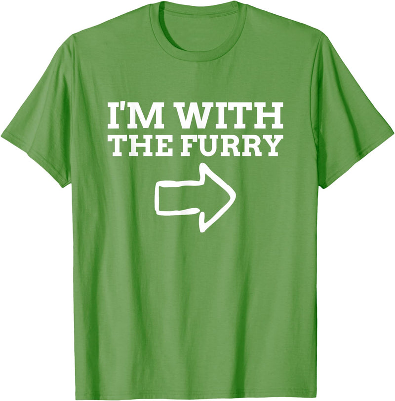 Furry Fandom Gifts I'm with The Furry T-Shirt - Grass Green