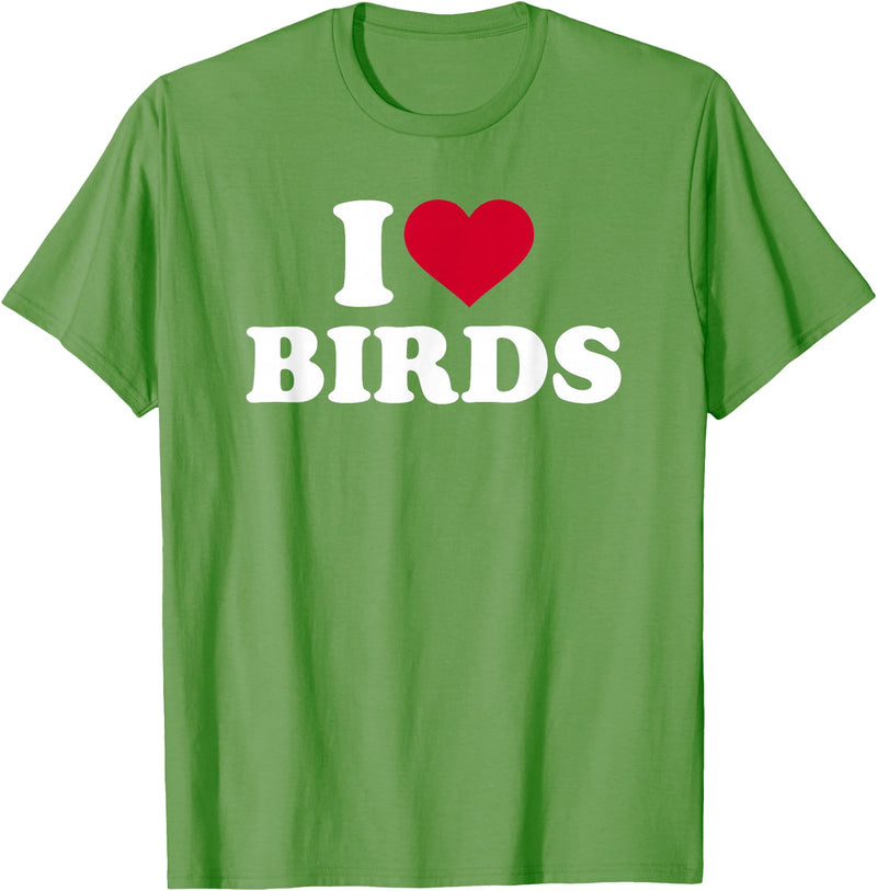 I Love Birds T-Shirt - Grass Green