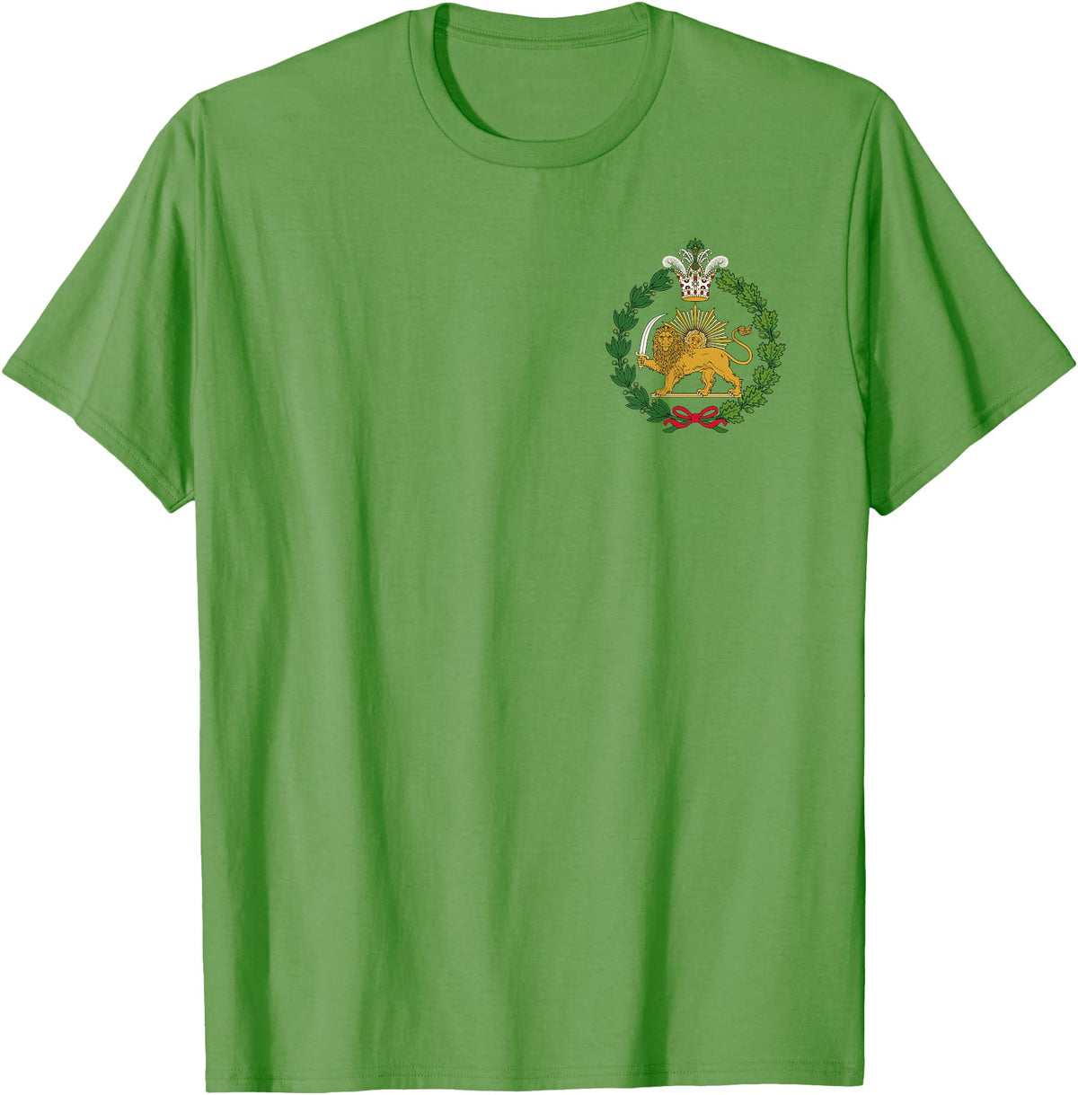 Iran Lion Symbol Shir o Khorshid Persian Lion and Sun Emblem Iran T-Shirt - Grass Green