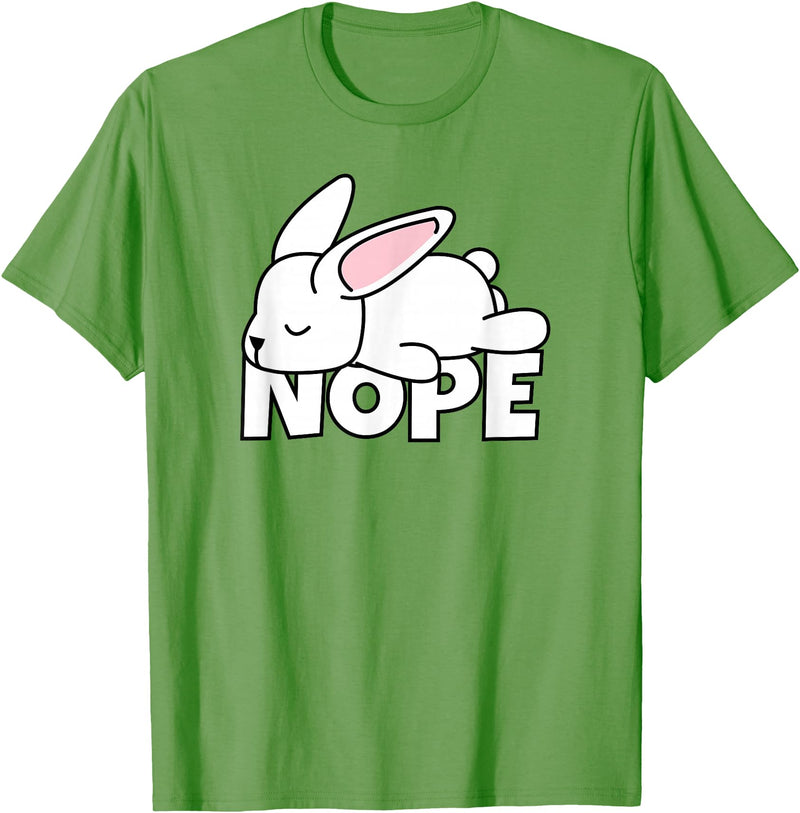 Lazy Rabbit Easter Bunny Not Today Nope T-Shirt in Grass Green