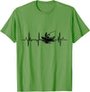 Fishing Pulse Line T-Shirts Fishing Pulse Line Angler Heartbeat T-Shirt - Grass Green