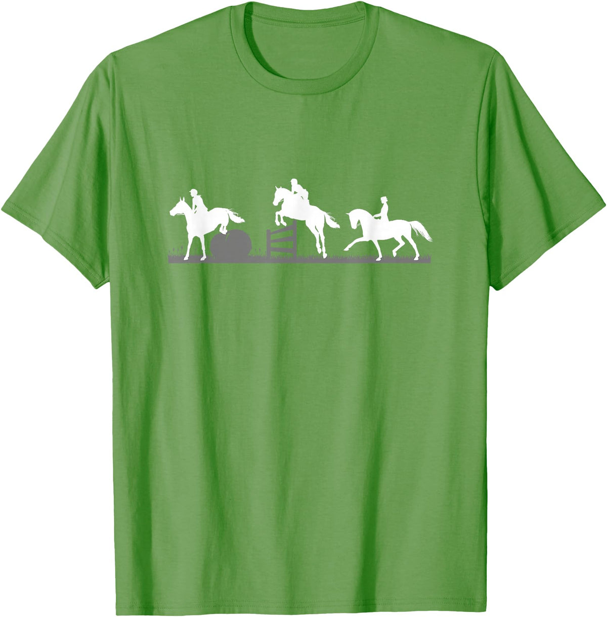 Horse Jumping and Eventing Horses Tee's Event Horses T-Shirt Horse Jumping and Dressage T-Shirt - Grass Green
