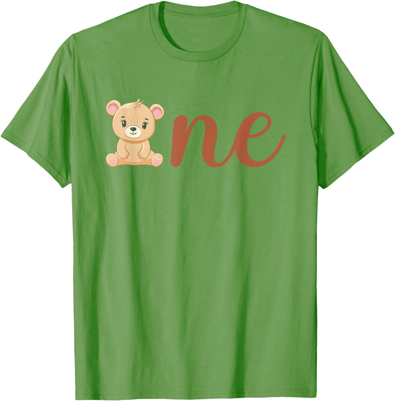 Family Birthday Bear Gifts One of The Birthday Boy Bear 1st Birthday Party Boy T-Shirt - Grass Green