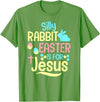 Silly Rabbit Easter Is for Jesus Christian Kids Cute T-Shirt in Grass Green