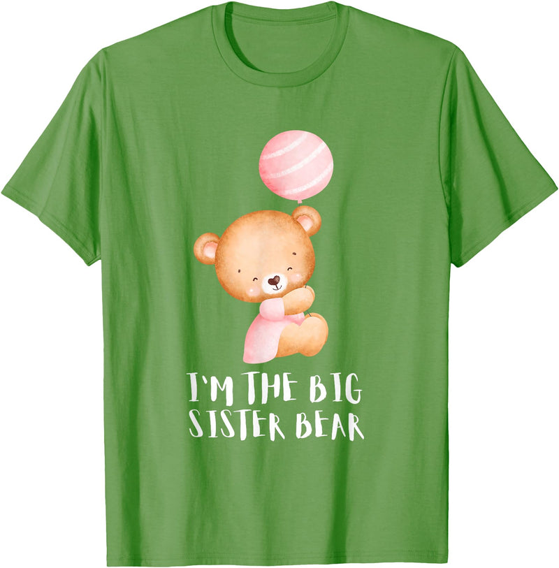 Big Sister Little Sister Outfits Siblings - Im the big sister bear T-Shirt - Grass Green