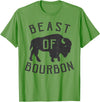 Drinking Fun designs - Big Ray Designs Beast of Bourbon Drinking Whiskey Design Bison Buffalo Party T-Shirt - Grass Green