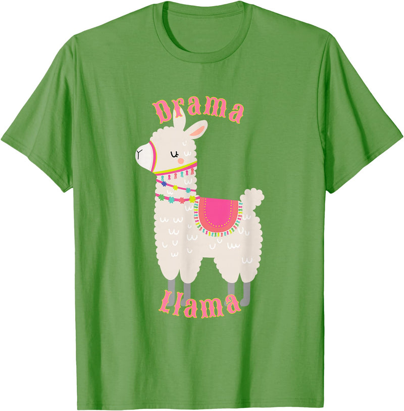 Cute Llama Shirts Drama Llama T-Shirt for Adults and Kids T-Shirt - Grass Green