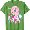 Birthday Girl Spa Squad Outfit Gifts Shop Spa Birthday Party I'm 9 Girls Makeup 9th Bday Kids Toddlers T-Shirt - Grass Green