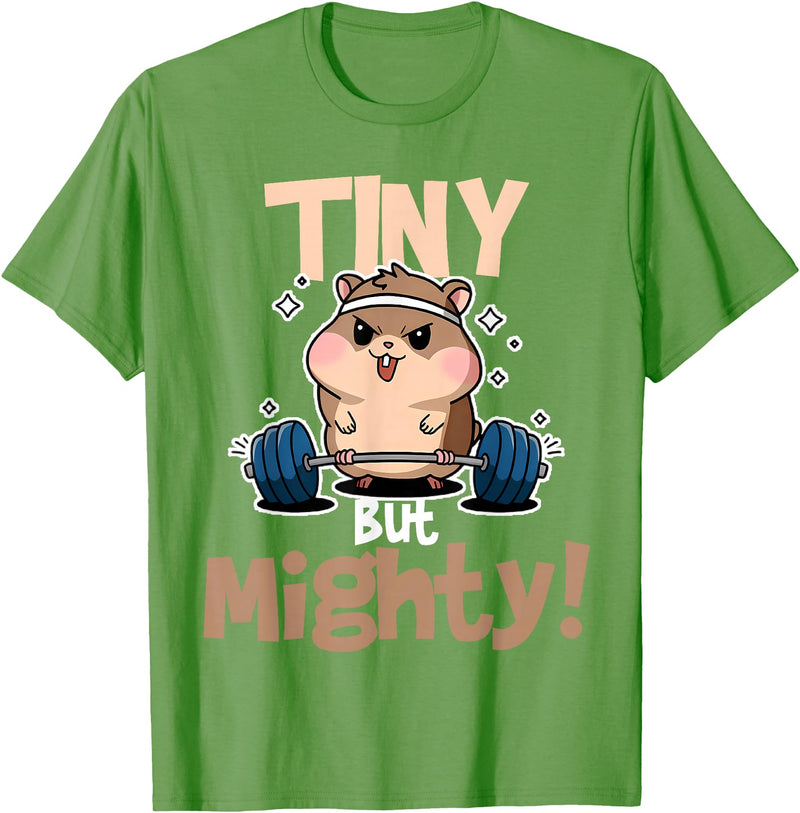 Weightlifting Hamster Tiny but Mighty! T-Shirt - Grass Green