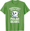 The Cute Animal Apparel Company Cute Polar Bear Lover Adults or Kids Boys Girls Polar Bears T-Shirt - Grass Green
