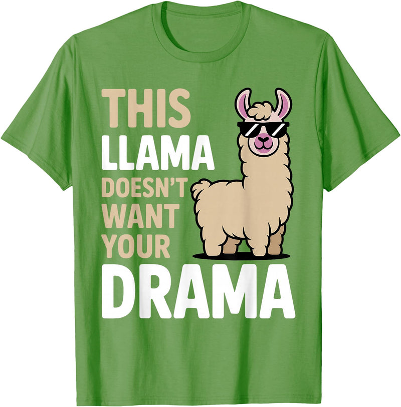 Llama Gift Llama Lover Accessories & Lama Stuff Funny Llama Design for Men Women Kids Llama Lover Llama T-Shirt - Grass Green