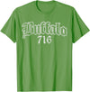 Buffalo NY by Kruzelly Vintage Buffalo New York 716 T-Shirt - Grass Green