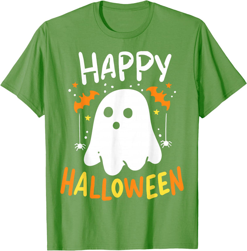 Happy Halloween Trick Or Treat Halloween Ghost T-Shirt - Grass Green