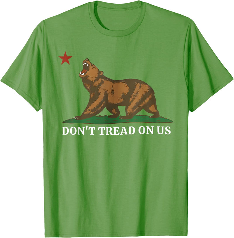 Dont Tread On Us Bear California Patriot Tee Don't Tread On Us California Bear Patriotic T-Shirt - Grass Green