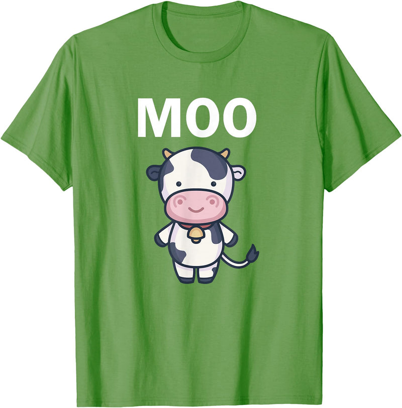 Moo Cow Funny Farmer Cow for Adults Kids Boys and Girls T-Shirt - Grass Green