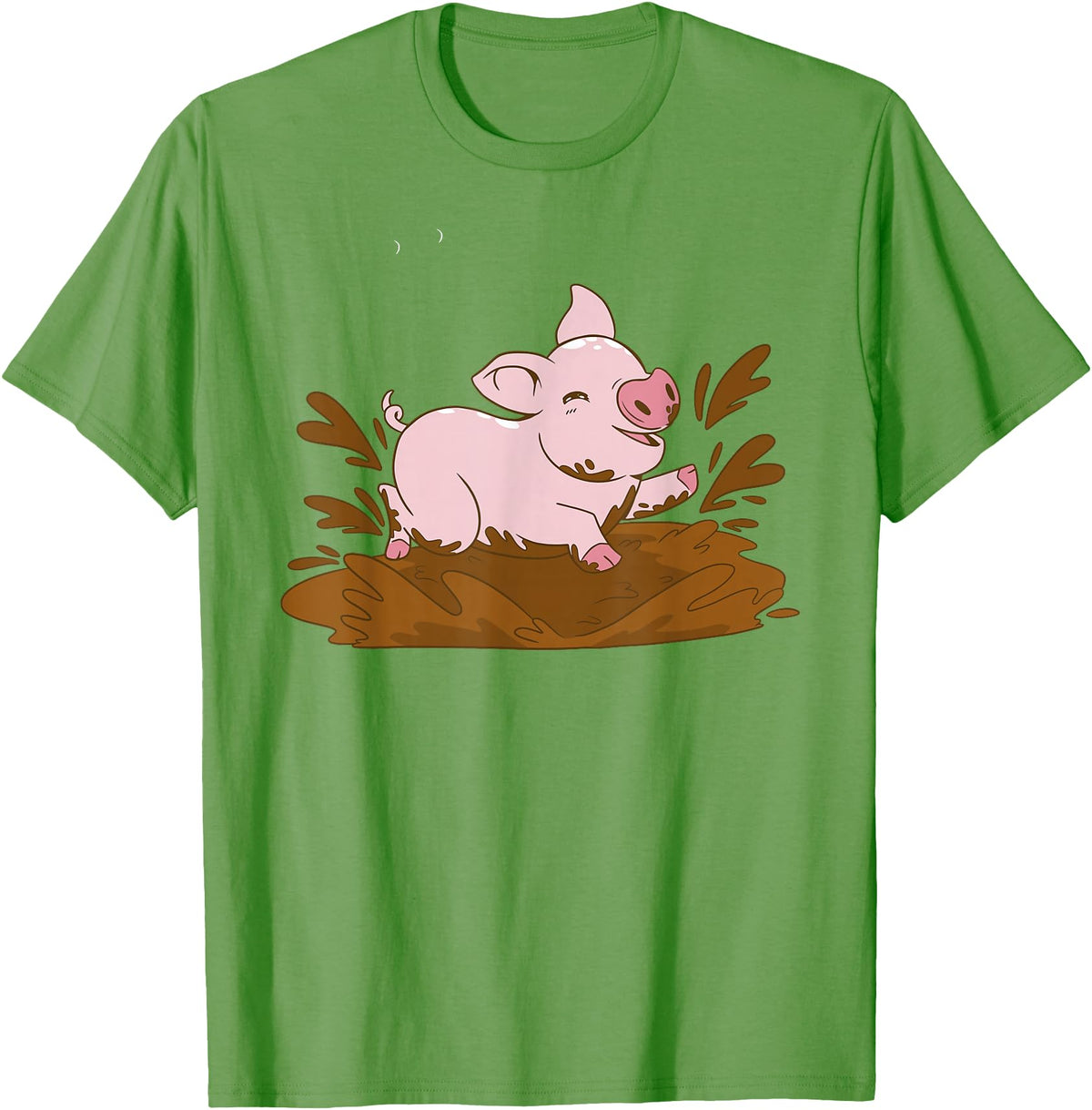 Pigs Mud Pig Playing in the Mud T-Shirt - Grass Green
