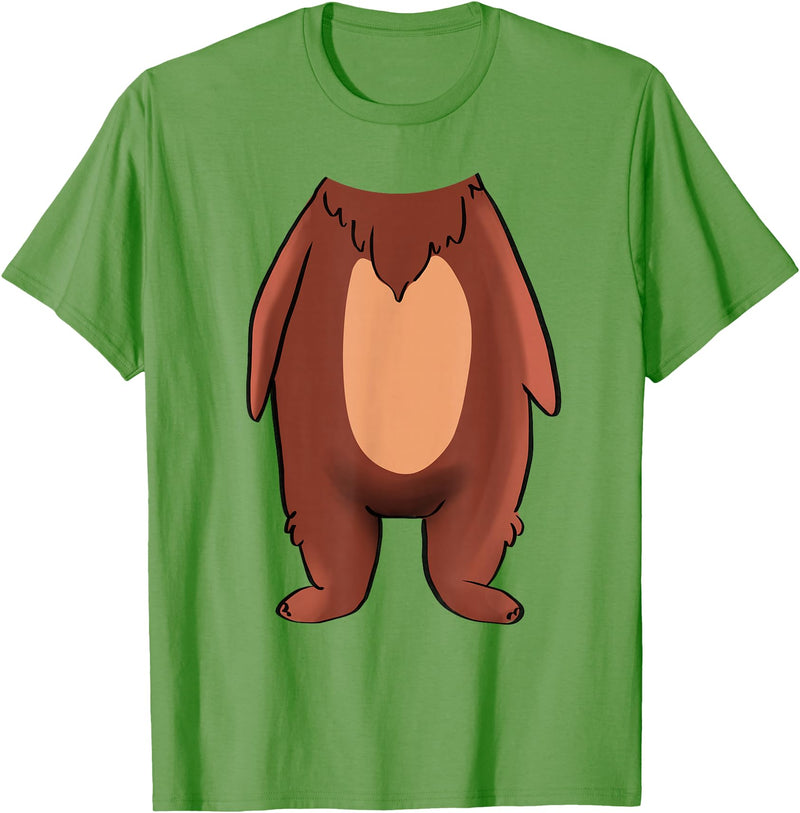 The Easy Costume Idea Shop Bear Halloween Costume Shirt - Brown Grizzly Bear T-Shirt - Grass Green