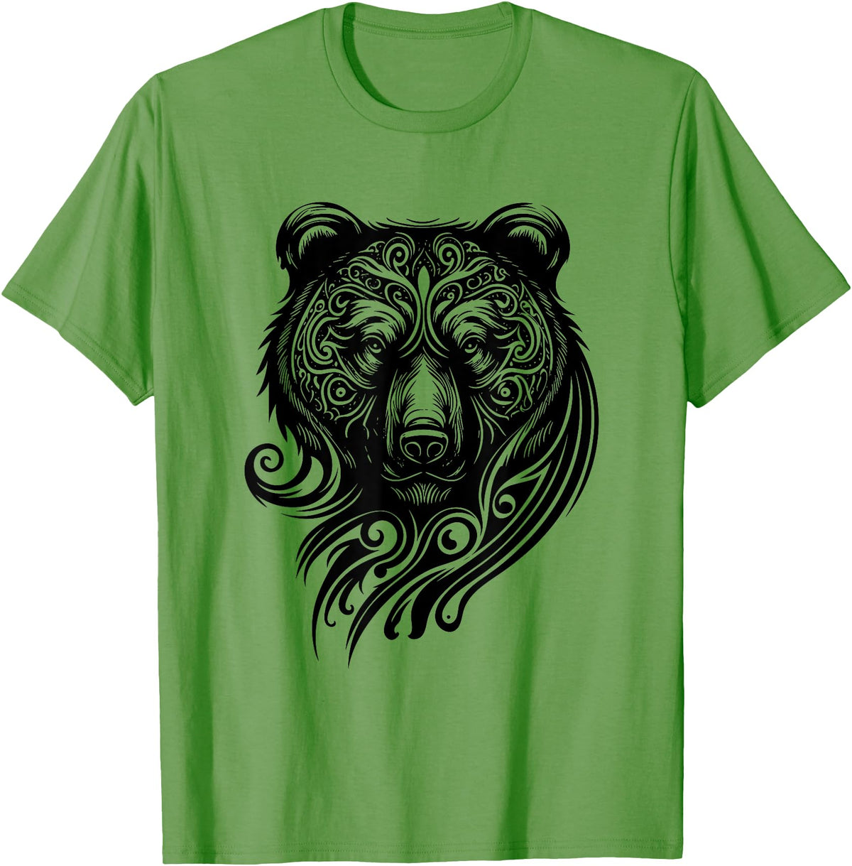 Best Tribal Tattoo Designs I Trends I Born for Art Bear Grizzly Nordic Indian Celtic Mythology Wild Animal Fan T-Shirt - Grass Green
