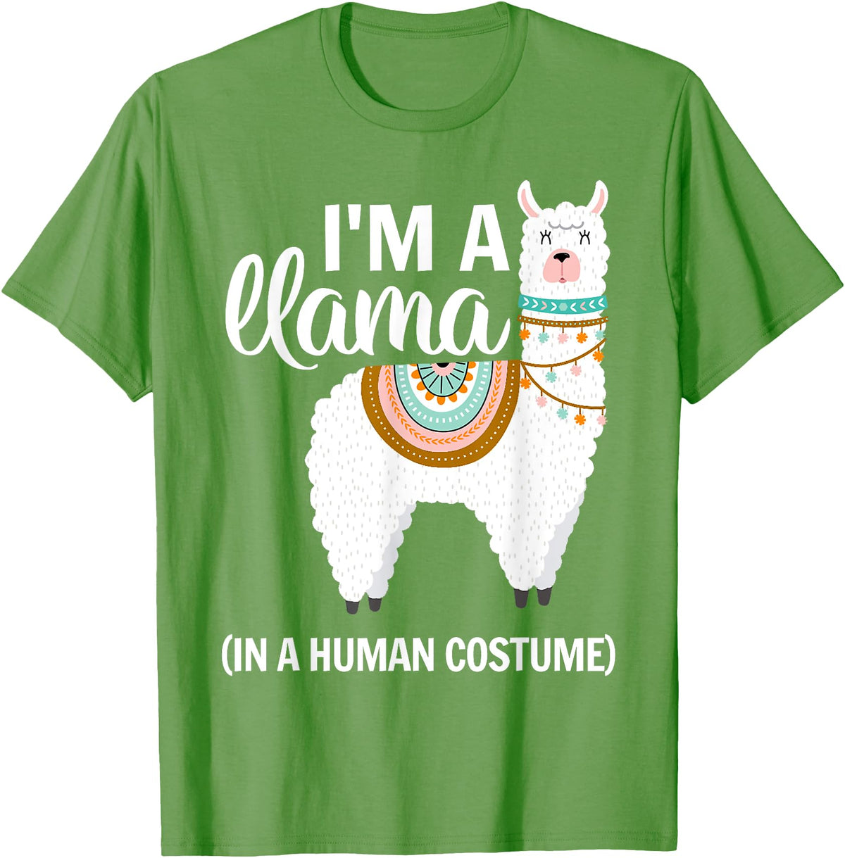 Human Costumes Inc. Llama Halloween Costume I'm A Llama in A Human Costume T-Shirt - Grass Green