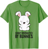 Easily Distracted by Bunnies Rabbit Pet Bunnies T-Shirt in Grass Green