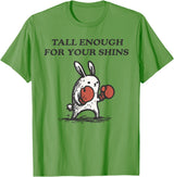 Tall Enough for Your Shins Cute Bunny Rabbit T-Shirt in Grass Green