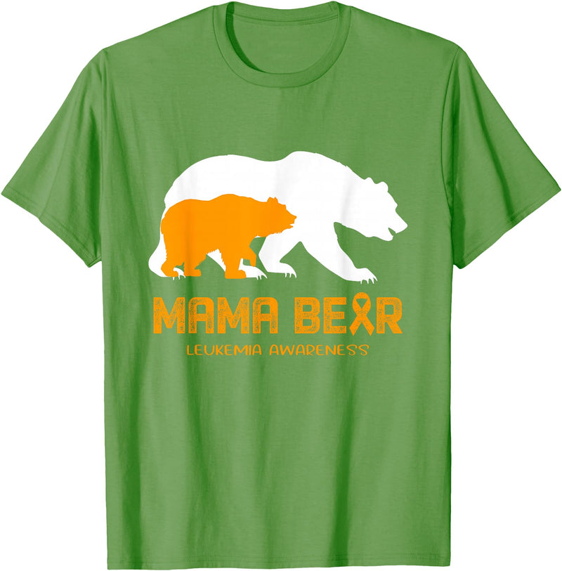 LEUKEMIA Awareness T-Shirt Mama Bear LEUKEMIA Awareness Shirt For Women Men T-Shirt - Grass Green