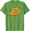 Animal Collection. Cute Lion Shirt Funny Kids Animal Drawing T-Shirt - Grass Green