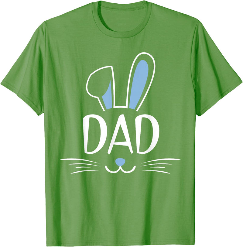 Dad Bunny Rabbit Face Family Group Easter Father's Day T-Shirt in Grass Green
