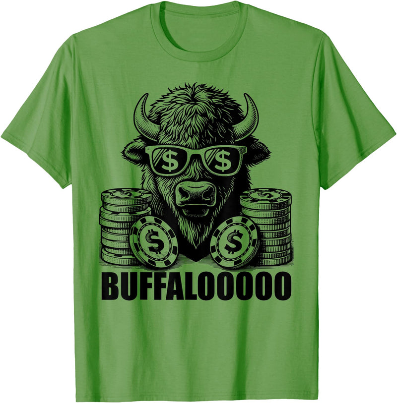 Gambling Gift Casino Gambler Stuff & Accessories Lucky Buffalo Casino Slot Machine BUFFALOOOOO Gambling T-Shirt, Small, Grey