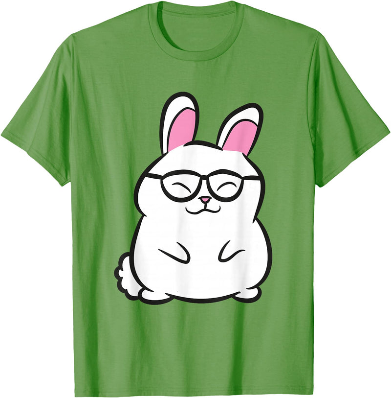 Nerdy Rabbit Owner Rabbit Hipster Rabbit T-Shirt in Grass Green