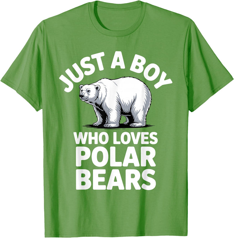 Polar Bear Gift Polar Bear Accessories & Stuff Cute Polar Bear Art for Boys Kids Men Arctic Polar Bear T-Shirt - Grass Green