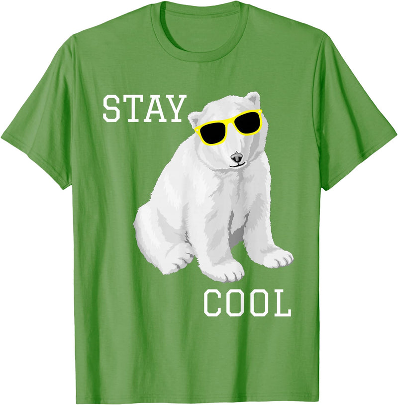 Cool bleiben Eisbär Stay Cool Cute Baby Polar Bear Cub with Sunglasses T-Shirt - Grass Green