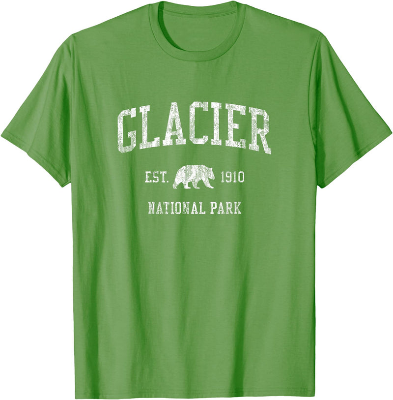 Jim Shorts Glacier National Park T-Shirt Vintage Sports Design Tee T-Shirt - Grass Green