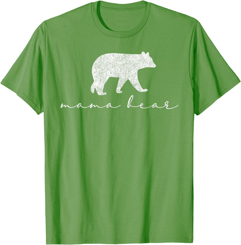Mama Bear Shirt Cute White T-Shirt - Grass Green