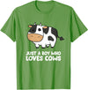 Funny Cow Lover Gifts Just a Boy Who Loves Cows T-Shirt - Grass Green