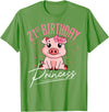 Pig Birthday 21 Cute Piggy Barn Party Apparel Pig 21st Birthday Princess Farm Party Hog Farmer Barnyard T-Shirt - Grass Green