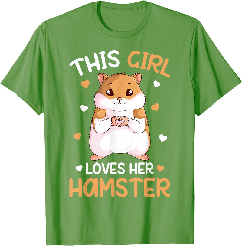 This Girl Loves Her Hamster Hammy Girls Hamster Lover T-Shirt - Grass Green