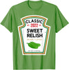 DIY Halloween Costume Matching Gifts Sweet Relish DIY Halloween Costume Condiment Green Pickle T-Shirt - Grass Green