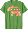 Proud Alaskan Bear Art Alaska State Pride Proud Alaskan Pink Grizzly Bear T-Shirt - Grass Green