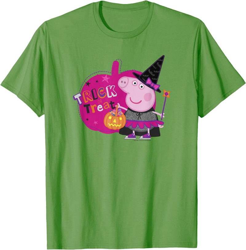 Peppa Pig Halloween Peppa Witch Trick Or Treat T-Shirt - Grass Green