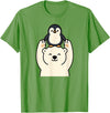 Wild Harmony Friends Co Polar Bear Penguin Friendship Cute Best Friends T-Shirt - Grass Green