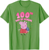 Peppa Pig 100th Day Of School Celebration Confetti T-Shirt - Grass Green