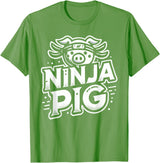 PIG Designs By ShirtZilla Ninja PIG T-Shirt PIG Ninja T-Shirt - Grass Green