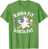 Kinda Fit Sorta Fat Gift Funny Gym Weightlifting Kinda Fit Sorta Fat Tshirt Funny Gym Body Cute Bear Retro T-Shirt - Grass Green