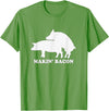 Chris T-Shirt makin bacon t-shirt pork bacon shirt pigs T-Shirt - Grass Green