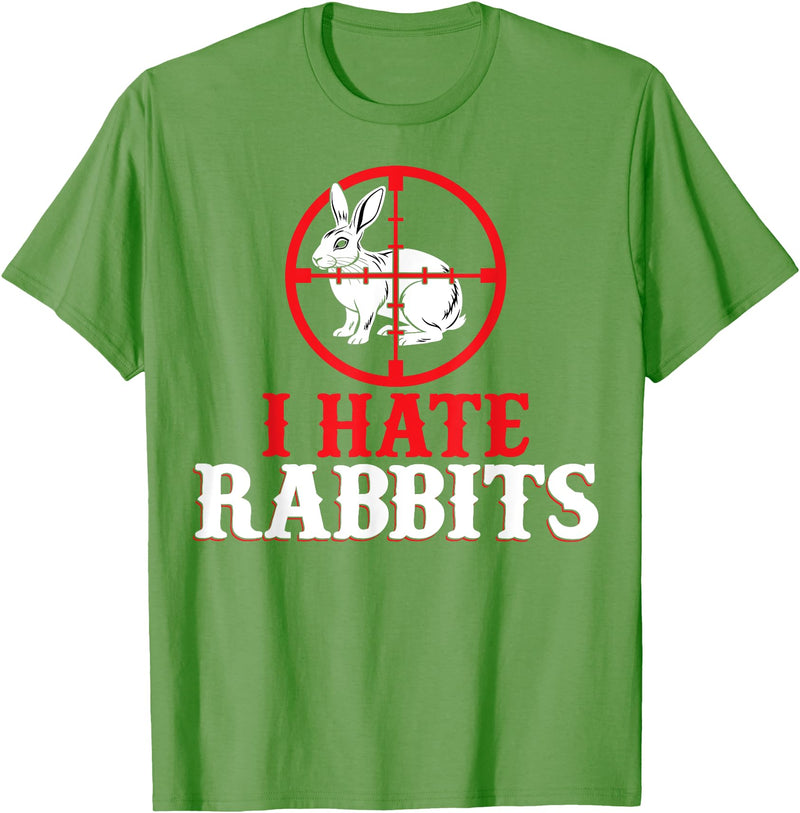 Funny I Hate Rabbits - Men Women Rabbit Hunter Hunting Gifts T-Shirt in Grass Green